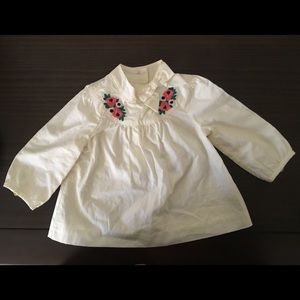 Janie and Jack cream blouse with embroidery